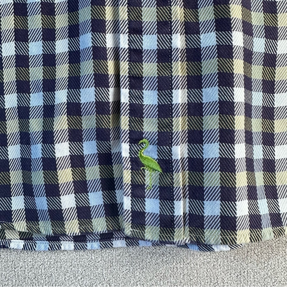 Tailorbyrd Plaid Button Down. Size medium. Purple/Gold Plaid. - Picture 4 of 9